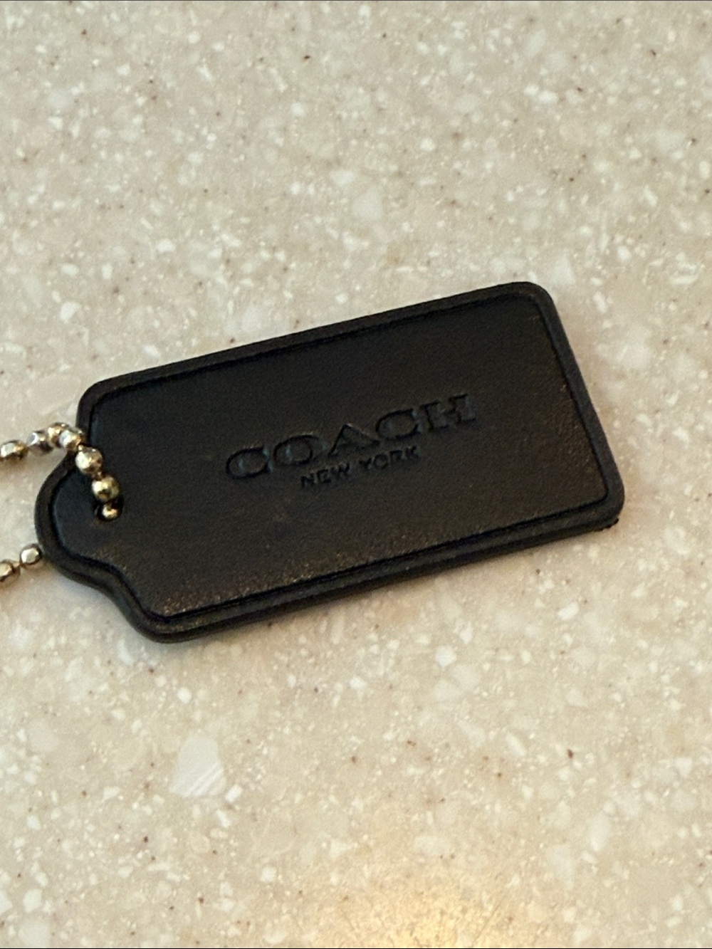 Coach Hangtag Key Fob Hang Tag Bag Charm With Chain Black